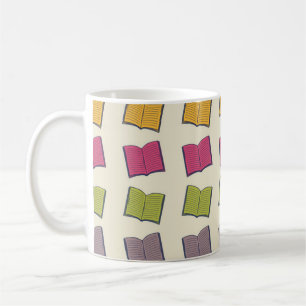 Book pattern coffee mug