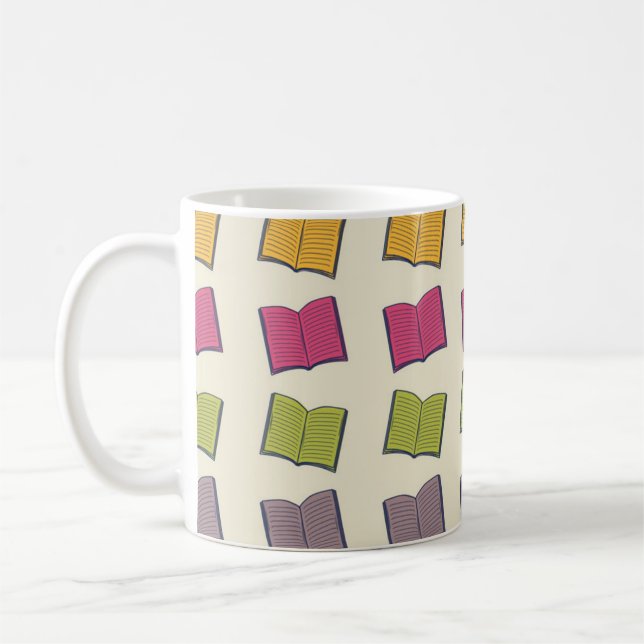 Book pattern coffee mug (Left)