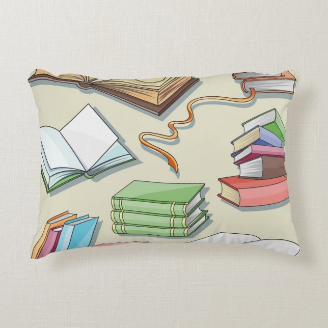 Book pattern decorative cushion (Front)