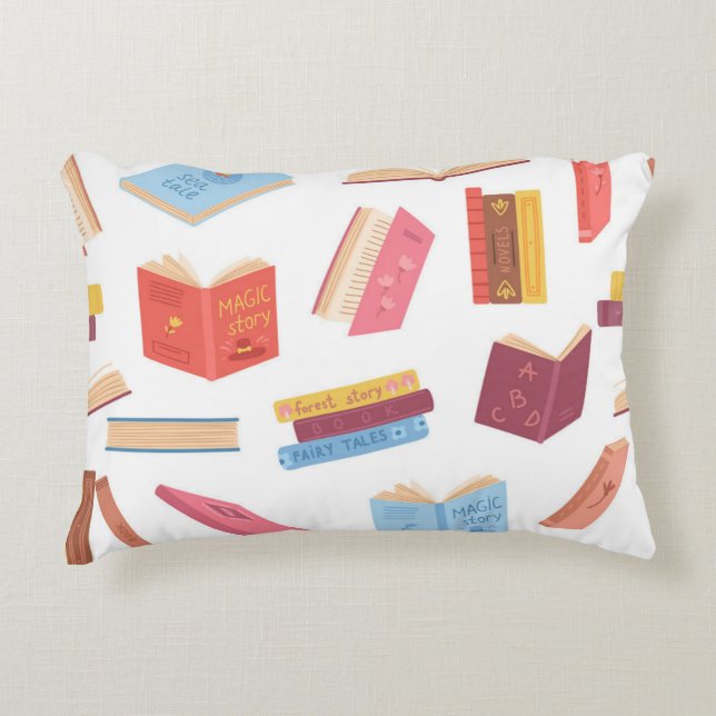 Book pattern decorative cushion (Front)