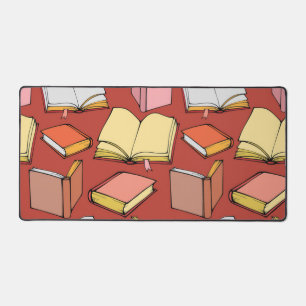 Book pattern desk mat