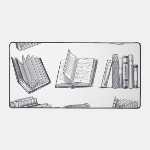 Book pattern desk mat