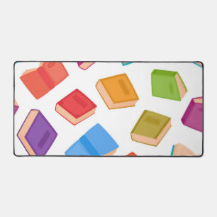 Book pattern desk mat