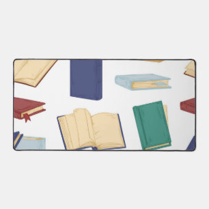 Book pattern desk mat