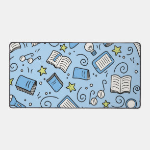 Book pattern desk mat
