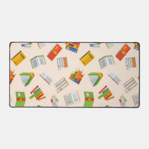 Book pattern desk mat