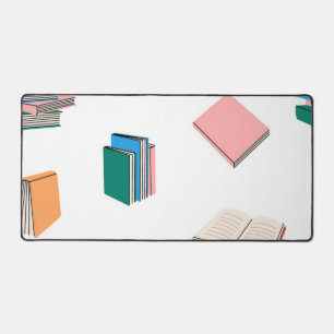 Book pattern desk mat