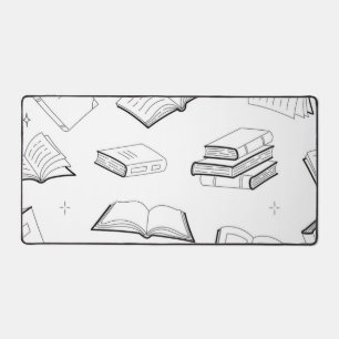 Book pattern desk mat