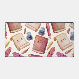 Book pattern desk mat