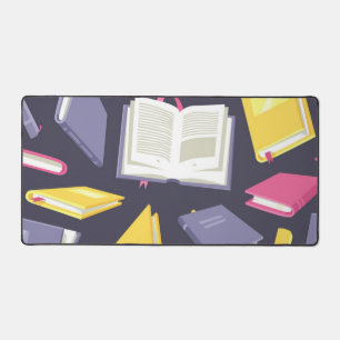 Book pattern desk mat