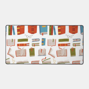 Book pattern desk mat