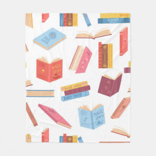 Book pattern fleece blanket