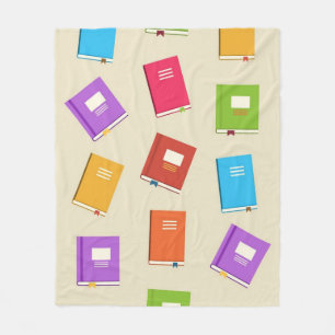 Book pattern fleece blanket