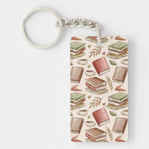 Book pattern key ring