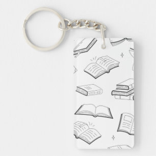 Book pattern key ring