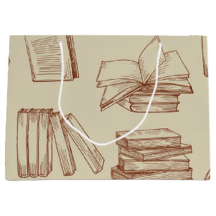 Book pattern large gift bag