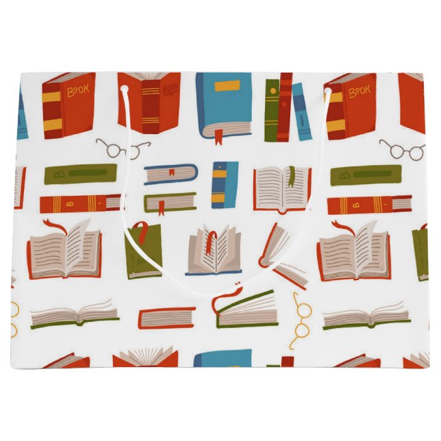 Book pattern large gift bag (Front)