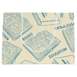 Book pattern large gift bag