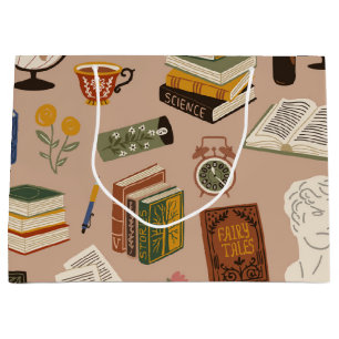 Book pattern large gift bag