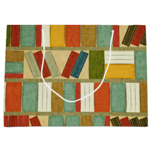 Book pattern large gift bag
