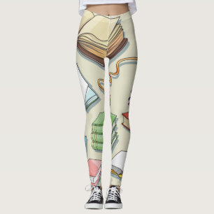 Book pattern leggings