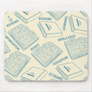 Book pattern mouse pad