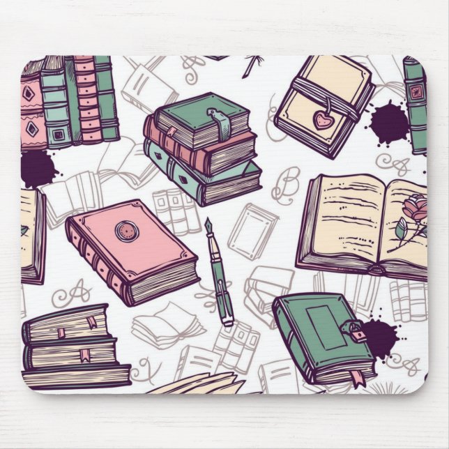 Book pattern mouse pad (Front)