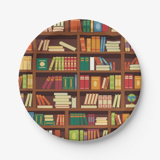 Book pattern paper plate (Front)