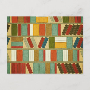 Book pattern postcard