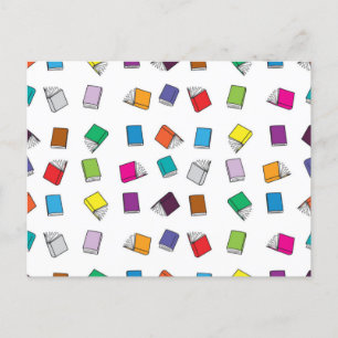 Book pattern postcard