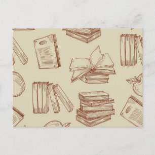 Book pattern postcard