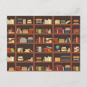 Book pattern postcard