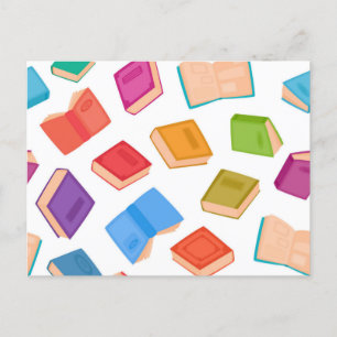 Book pattern postcard