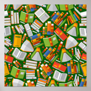 Book pattern poster