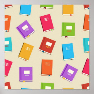 Book pattern poster
