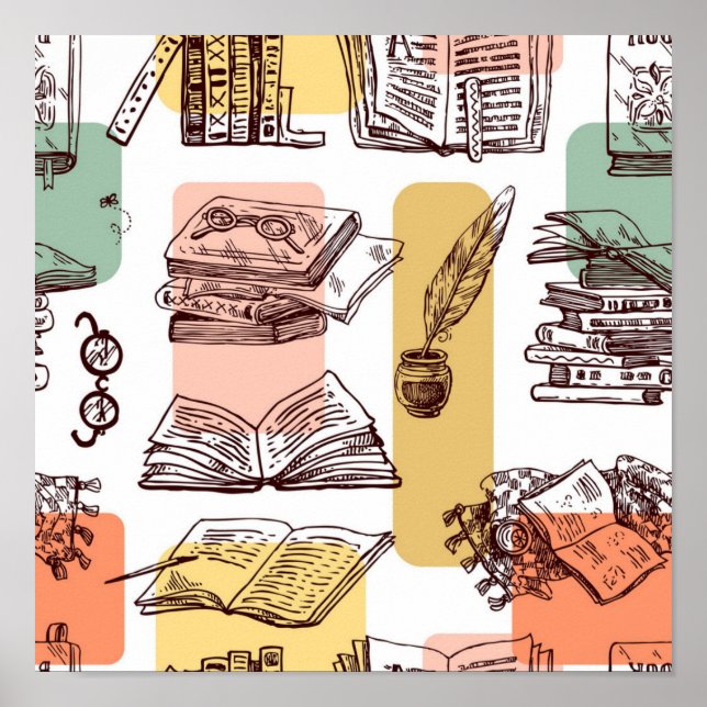 Book pattern poster (Front)