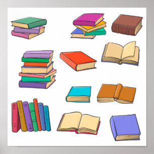 Book pattern poster