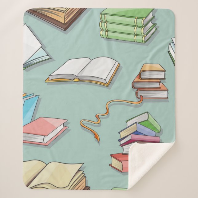 Book pattern sherpa blanket (Front)