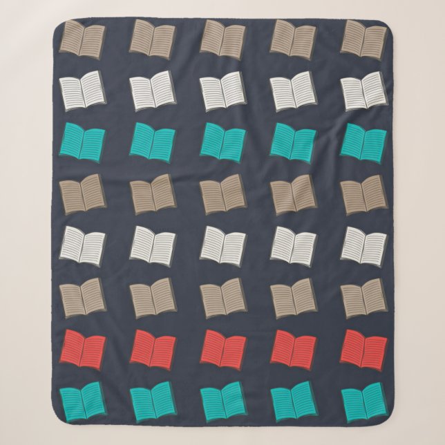 Book pattern sherpa blanket (Front)