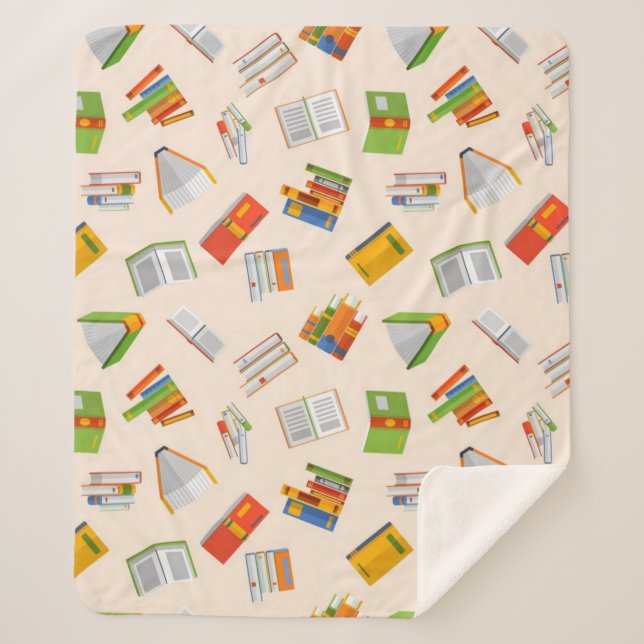 Book pattern sherpa blanket (Front)