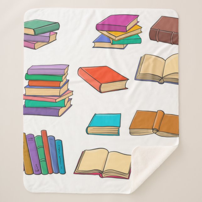 Book pattern sherpa blanket (Front)