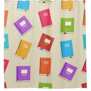 Book pattern shower curtain