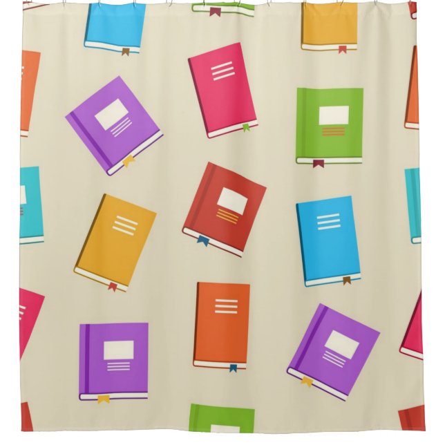 Book pattern shower curtain (Front)