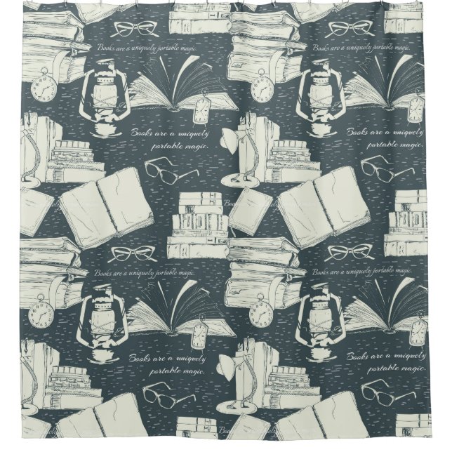 Book Pattern Shower Curtain (Front)