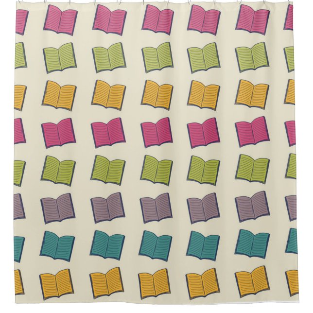 Book pattern shower curtain (Front)