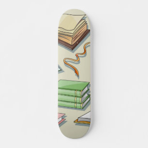 Book pattern skateboard