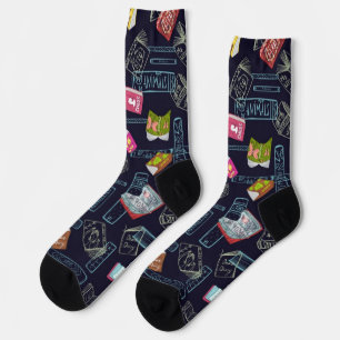 Book pattern socks