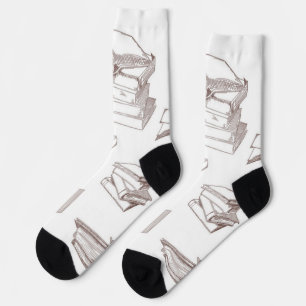 Book pattern socks