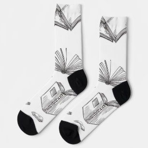 Book pattern socks