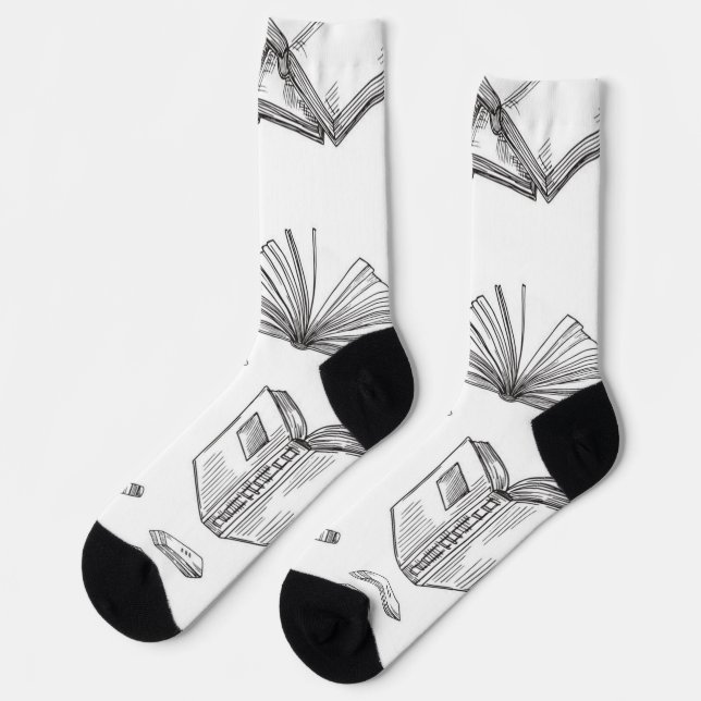 Book pattern socks (Left)